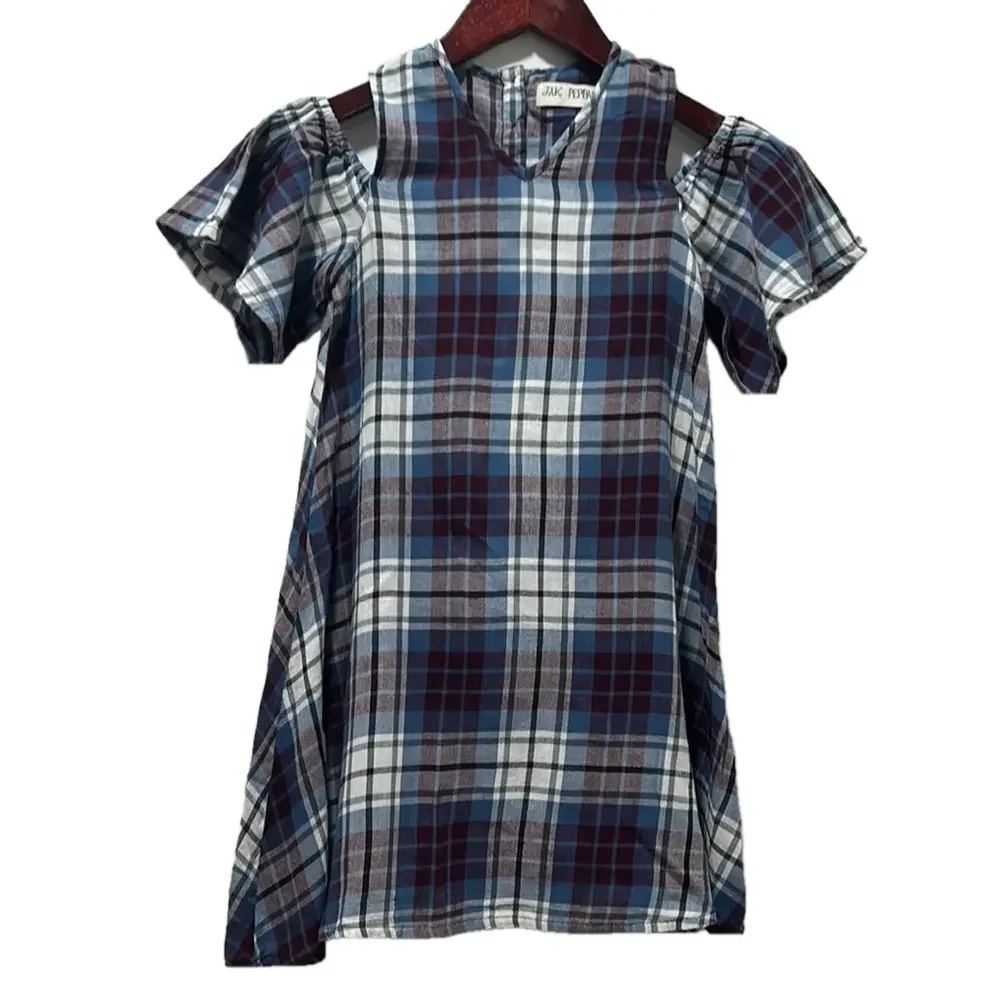 Jak & Peppar Plaid Cold Shoulder Dress size 6 GUC
